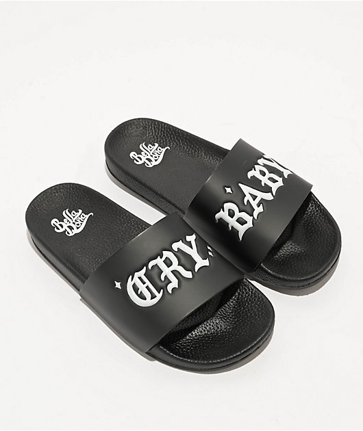 Bella Donna Cry Baby Black Slide Sandals