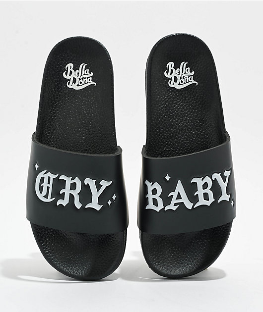 Bella Donna Cry Baby Black Slide Sandals