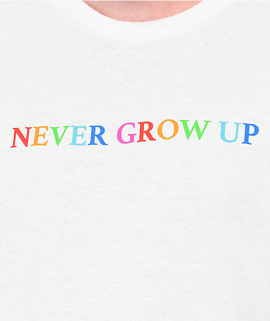 Benitez by Baylen Levine Never Grow Up White T-Shirt