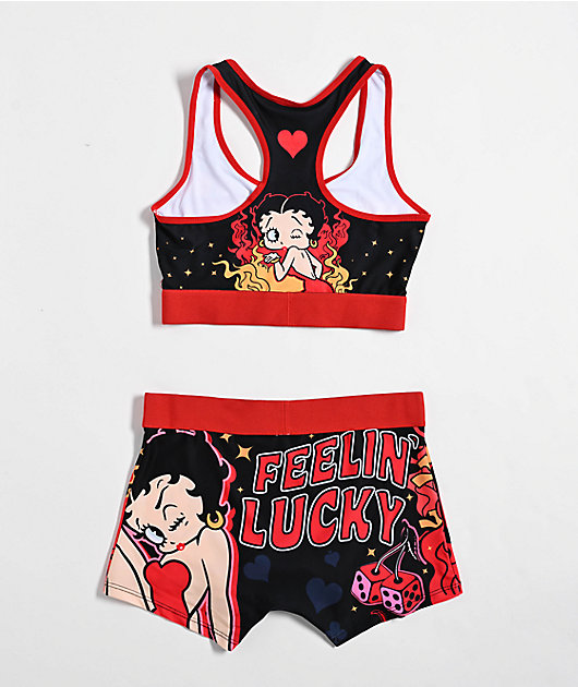 Betty Boop Feelin' Lucky Red & Black Underwear Set