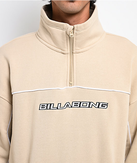 Billabong Bad Dog Beige Quarter Zip Sweatshirt