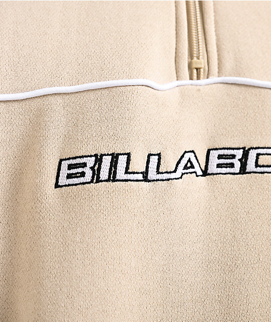 Billabong Bad Dog Beige Quarter Zip Sweatshirt
