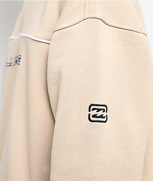 Billabong Bad Dog Beige Quarter Zip Sweatshirt