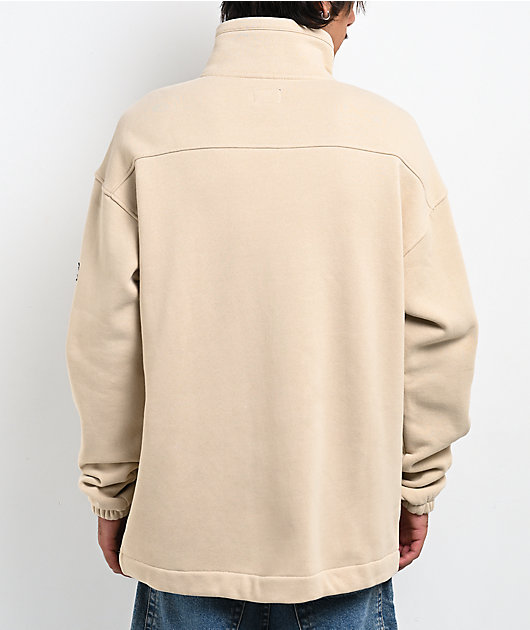 Billabong Bad Dog Beige Quarter Zip Sweatshirt