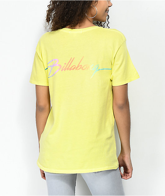 yellow billabong t shirt