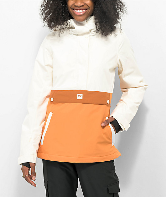 Billabong Day Break Cream & Orange Snowboard Jacket | Zumiez