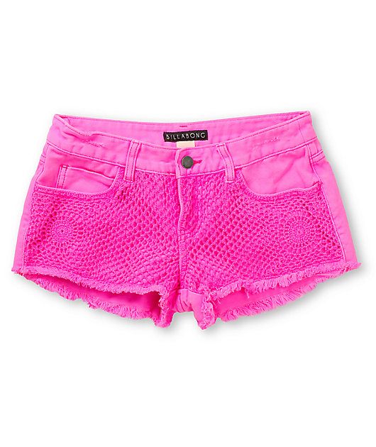 pink cut off shorts