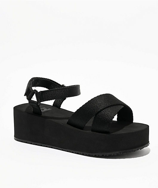 Billabong Kona Black Platform Sandals | Zumiez