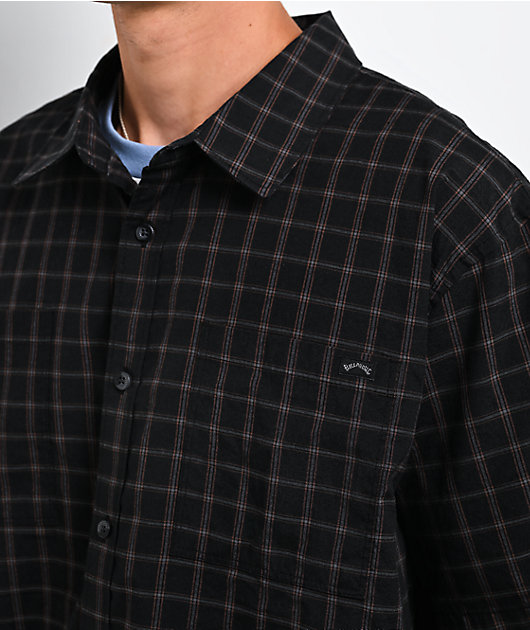 Billabong Vista Black Plaid Button Up Shirt