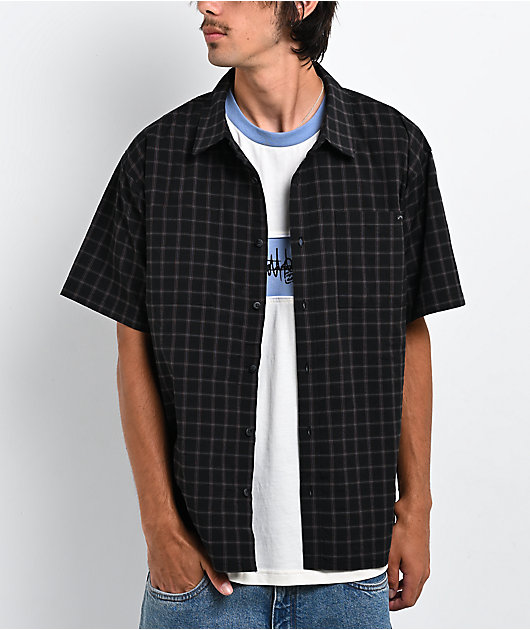 Billabong Vista Black Plaid Button Up Shirt