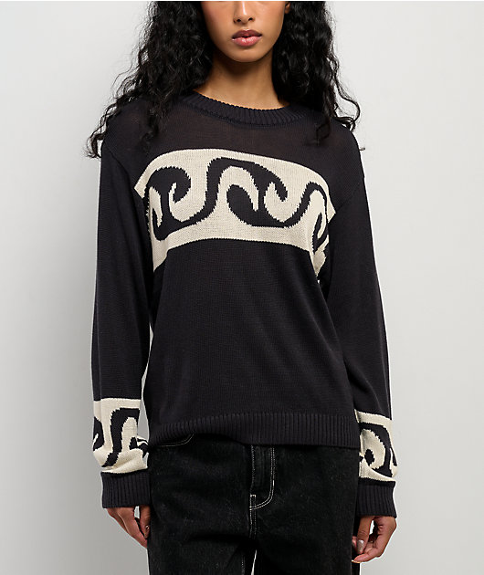 Billabong Wave Fade Black & White Sweater