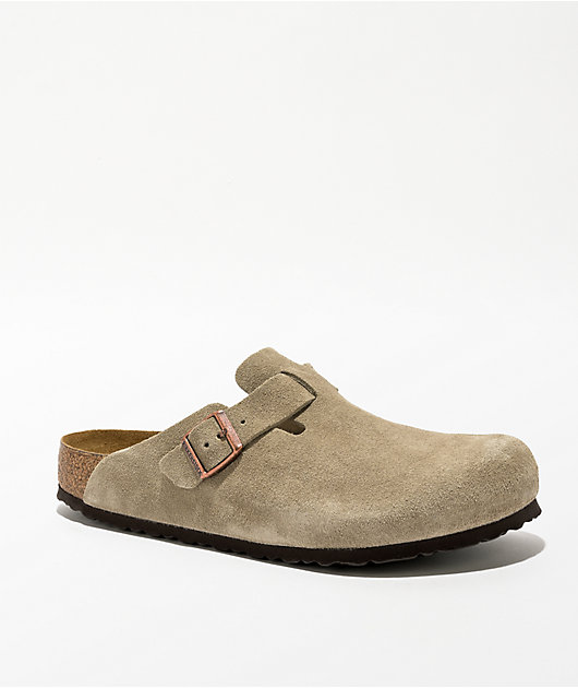 Birkenstock Boston Soft Footbed Taupe Clogs | Zumiez