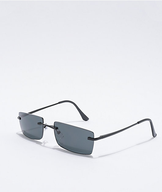 Black Frameless Sunglasses Fozono Trendy Rimless Star Y2K Sunglasses for Women Men  main image 3