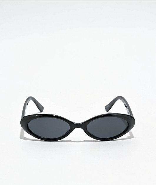 Black Mini Oval Sunglasses