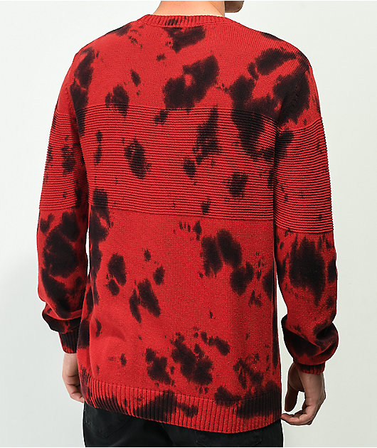 Black Mountain Black & Red Tie Dye Crewneck Sweater