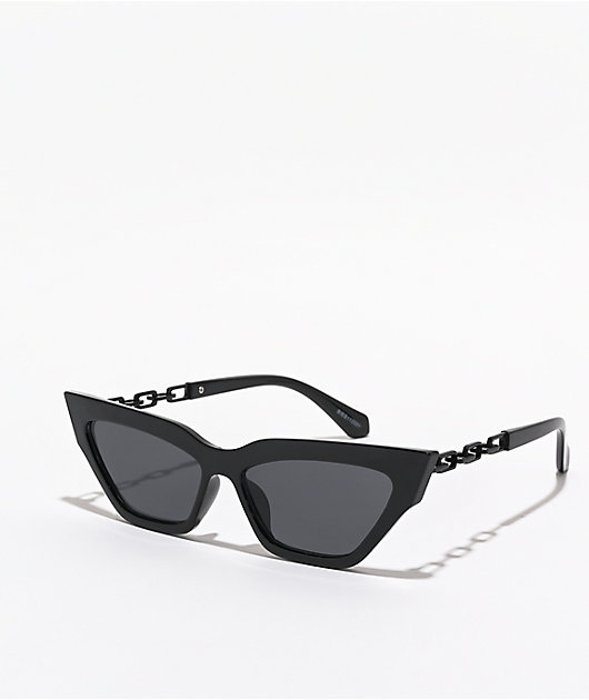 Black Oversized Cat Eye Sunglasses 