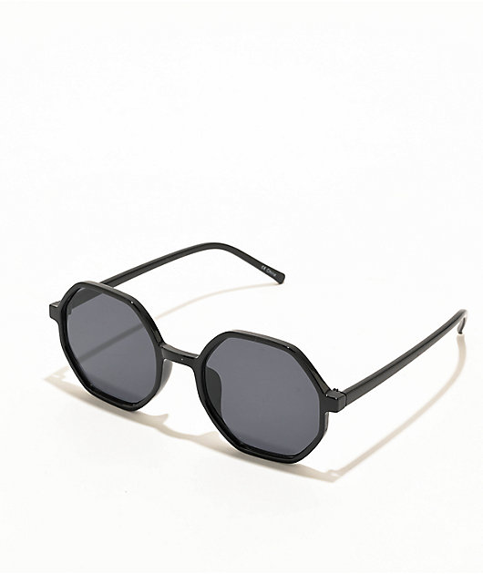 Unisex Black Geometric Sunglasses Geometric Hexagon Shape Sunglasses Retro Unisex Fashion  main image 4