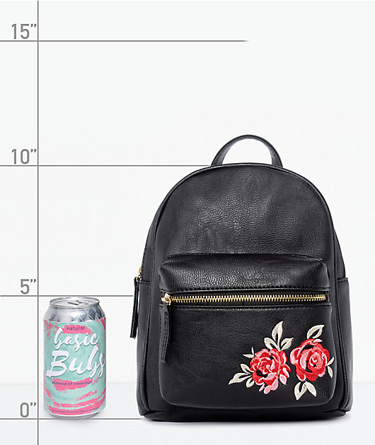 rose embroidered mini backpack