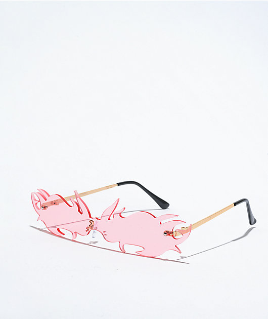 Blaine Flames Frameless Pink Sunglasses