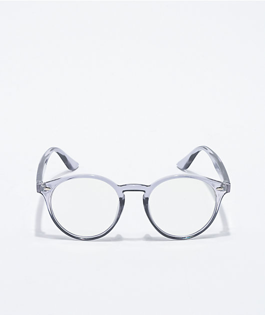Blue Gem lentes transparentes de color gris azulado
