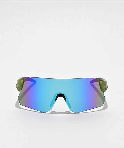 Blue Mirror Shield Sunglasses