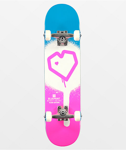 Blueprint Spray Heart 7.75" Skateboard Complete