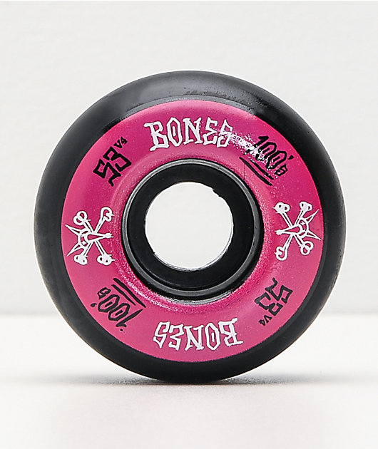 Bones Wheels Skateboard R/äder 100s 100A 55mm Black//Purple