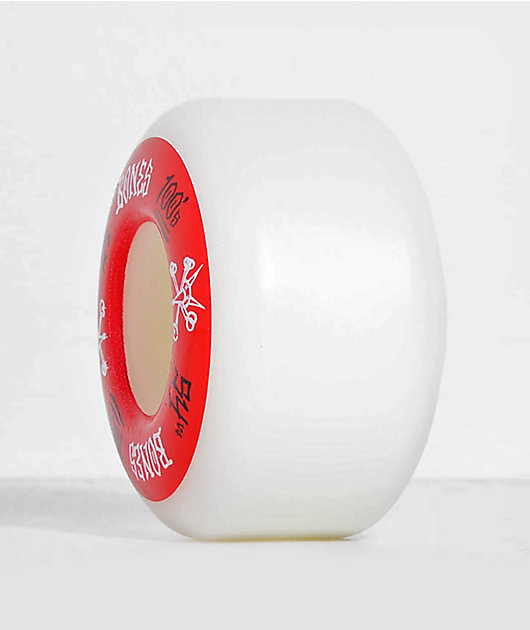 Bones 100 Ringers 54mm ruedas de skate rojas y blancas