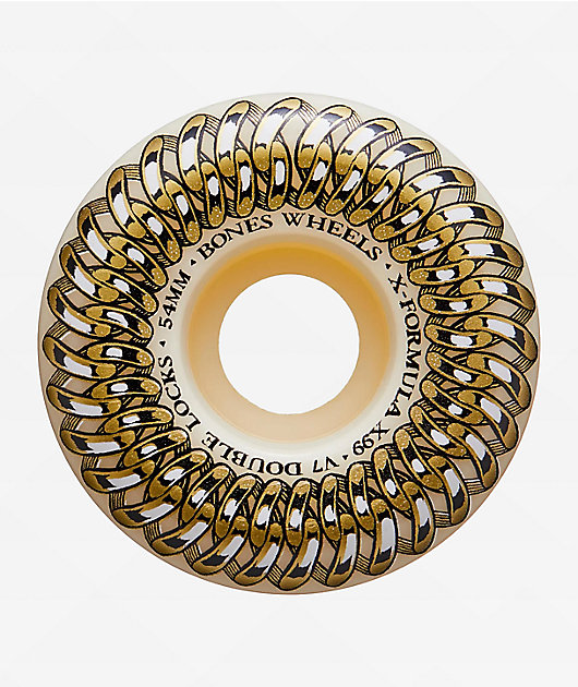 BONES X-FORMULA54㎜99a V7 Bones X-Formula V7 Double-Lock Skateboard Wheels - Natural