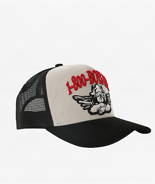 Boys Lie 1-800 Grey & Black Corduroy Trucker Hat