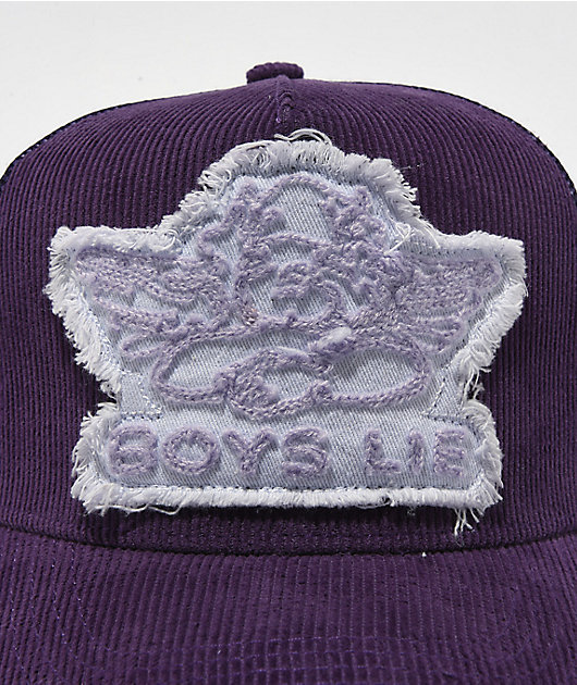 Boys Lie Aura Purple Corduroy Trucker Hat