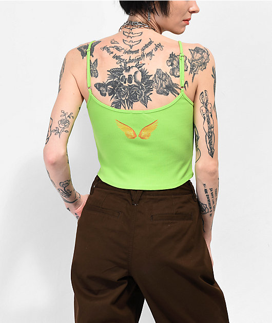 Boys Lie Lime Zest Green Crop Tank Top
