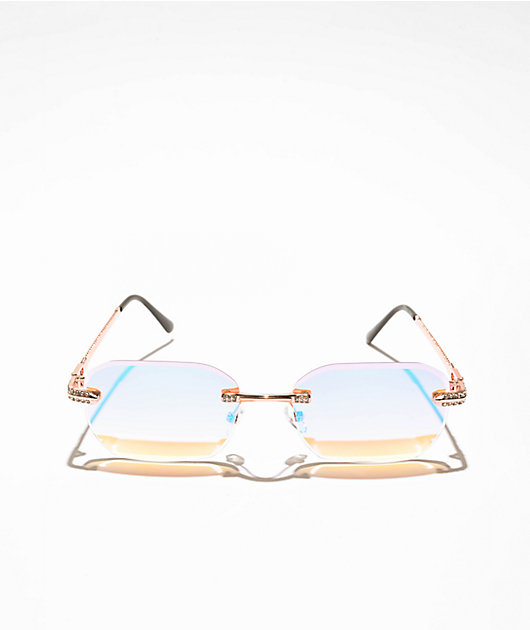 Braid Beveled Frameless Sunglasses