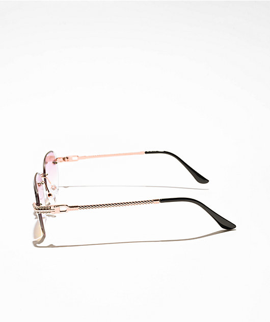 Braid Beveled Frameless Sunglasses