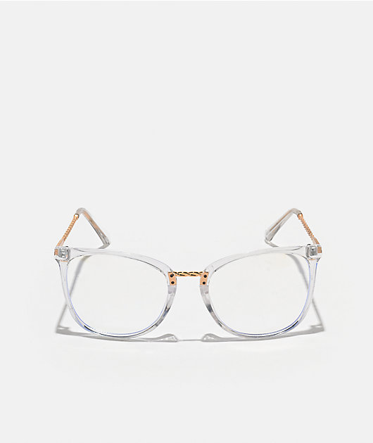 Braided Blue Light Clear & Gold Glasses