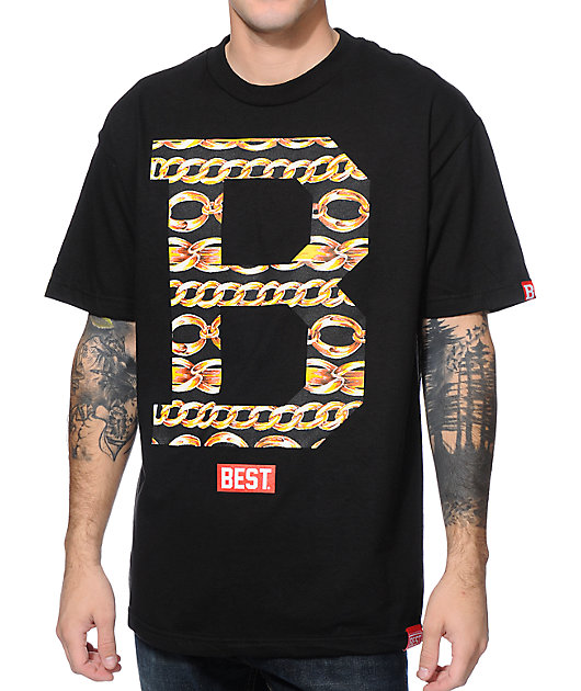 Breezy Excursion Gold Chains Black T-Shirt