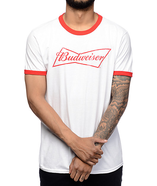 white budweiser shirt