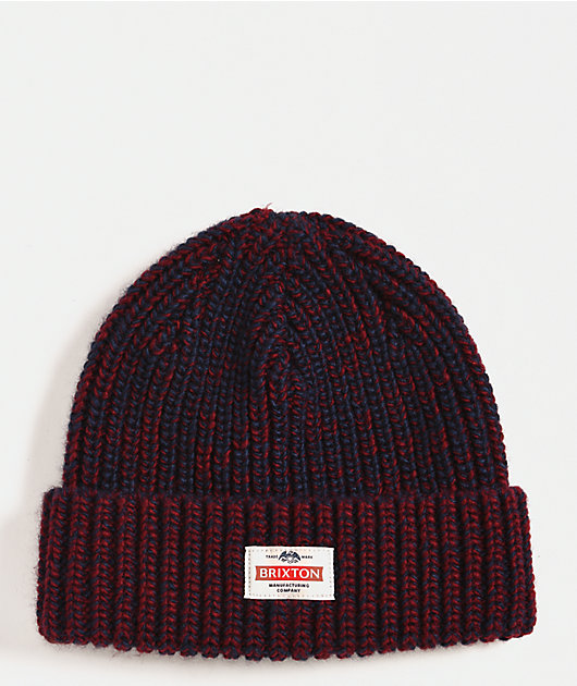 Brixton Altered Threads Indigo & Burgundy Beanie
