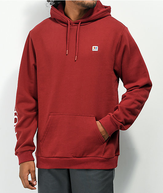 Brixton Alton Dark Red Hoodie Zumiez