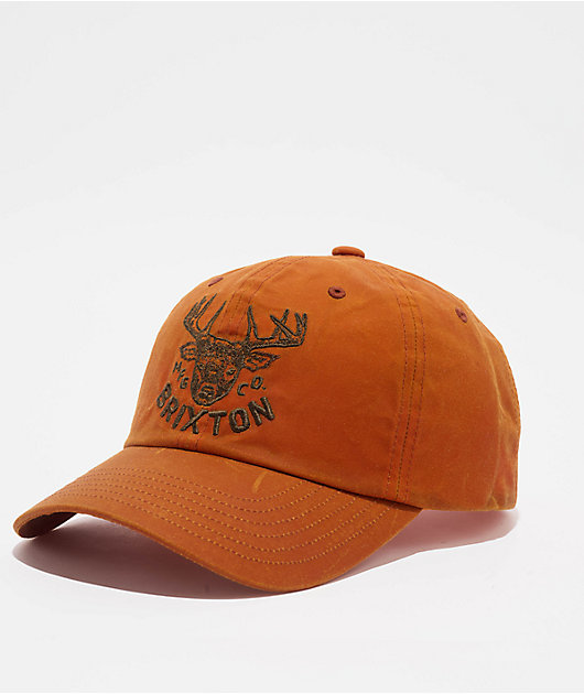 Brixton Berick WTHR GUARD Orange Strapback Hat | Zumiez