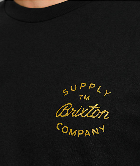 Brixton Birman Black & Gold T-Shirt | Zumiez