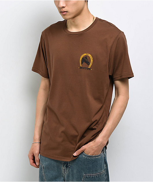 Brixton Blind Pinecone Brown T-Shirt | Zumiez