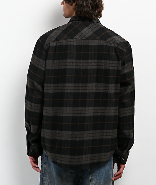 Brixton Bowery Black & Charcoal Flannel Shirt