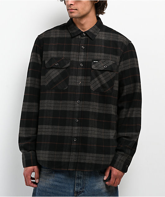 Brixton Bowery Black & Charcoal Flannel Shirt | Zumiez
