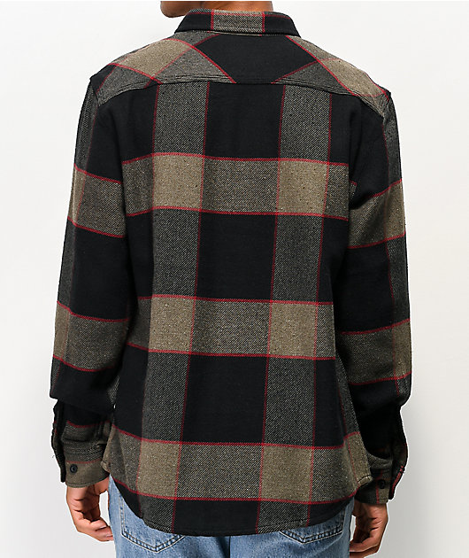 Brixton Bowery Grey & Charcoal Flannel Shirt