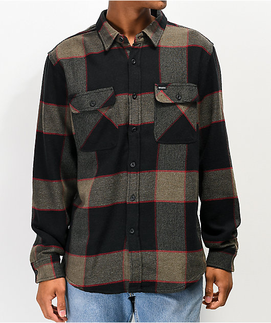 Brixton Bowery Grey & Charcoal Flannel Shirt