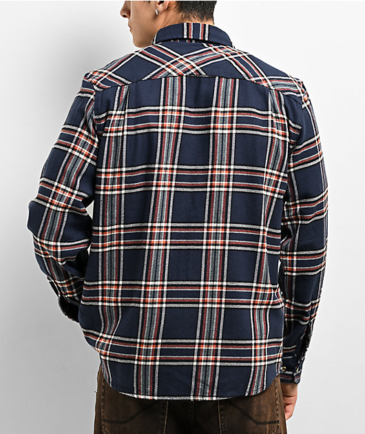Brixton Bowery Navy Flannel Shirt