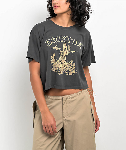Brixton Cactus Black Crop T-Shirt | Zumiez