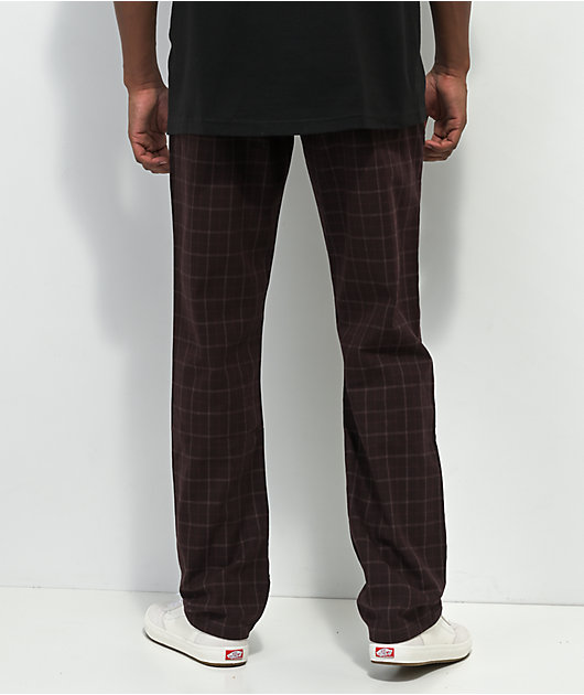 Brixton Choice Brown Plaid Chino Pants