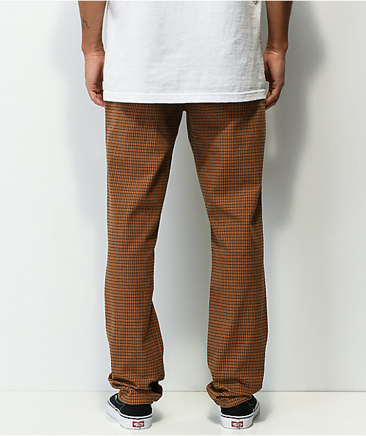 Brixton Choice pantalones chinos a cuadros naranjas y negros